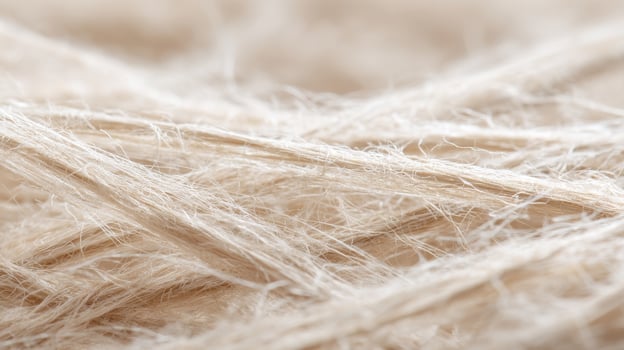 Close-up view of raffia fibers reveals their natural texture, perfect for sustainable summer accessories photo