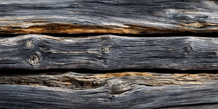 Dark Gray Weathered Wood Texture Background Three Horizontal Boards photo