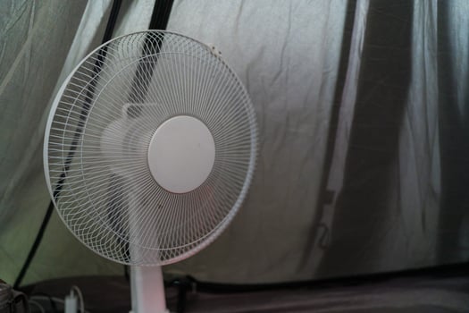 Mini outdoor fan for picnics or camping photo