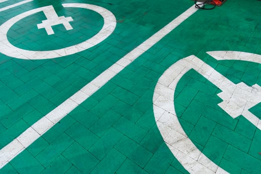 Brightly colored charging spots are marked for electric vehicles, showcasing a commitment to sustainable transportation and advanced technology photo