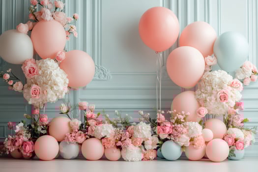 party ballons flower decorations. photo
