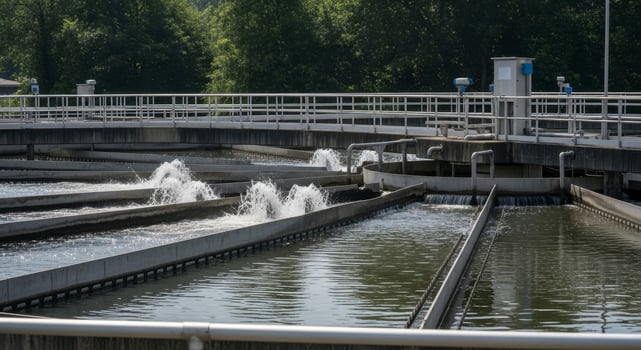 Water Treatment Plant with Aeration Tanks for Purification and Environmental Sustainability photo
