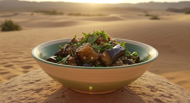 Eggplant Salad in the Desert Sunset photo