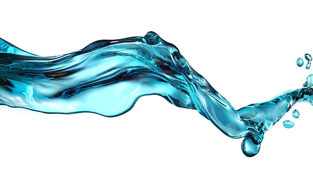Abstract Blue Water Splash Flowing Wave Liquid Design Element photo