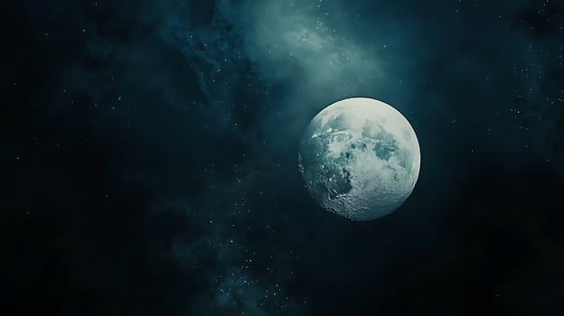 Celestial Night A Stunning Image of the Moon in a Starry Sky. photo