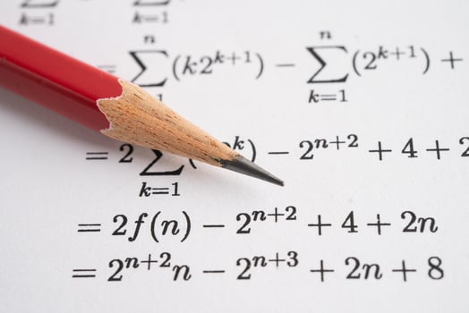 Pencil on mathematic formula exercise photo