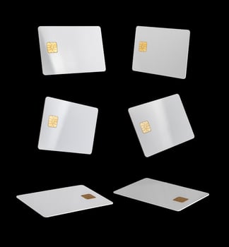 Bank card mockup collection with different angles and perspectives. Credit and debit cards, photo