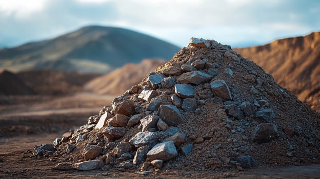 Close-Up View of Rare Earth Minerals Shining Under Natural Light photo