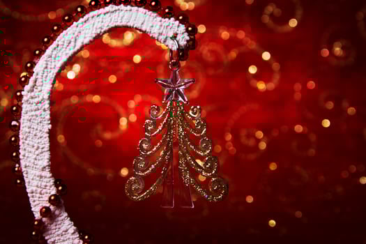 Christmas glass herringbone. New Years souvenir. photo