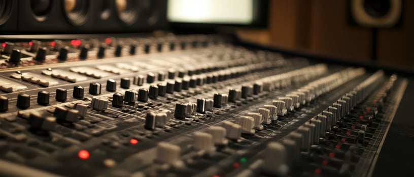 Mixing console in studio session photo