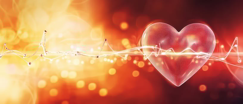 Heart symbol with glowing background effects photo