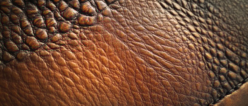 Close up of textured brown leather photo