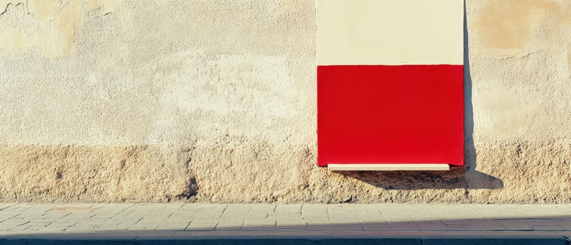 Bold red and white wall in urban area photo
