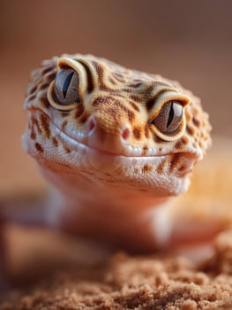 Leopard Gecko Shows Interest With An Observant Look photo