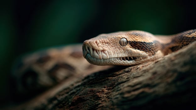 Python Explores While Twisting Around A Sturdy Tree Branch photo