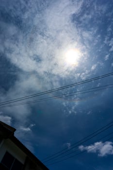 Sun halo in daylight time of nature photo