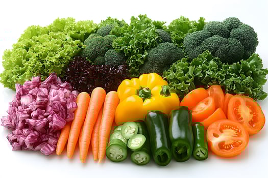 Organic Vegetables Display Fresh Healthy Produce for Kitchen Inspiration photo