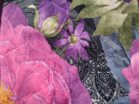 a close up of a floral print fabric photo
