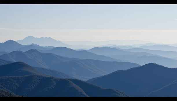 a series of mountain peaks fading into the distance. photo