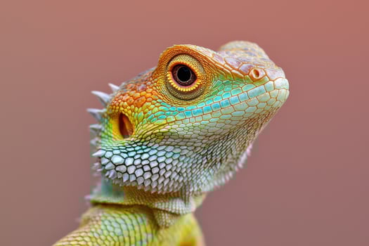 View of a Colorful Lizard's Head photo