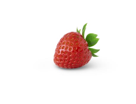 Isolated single strawberry. Strawberry fruit isolated on white background, clipping path photo