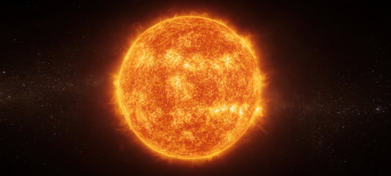 The radiant sun illuminating the vastness of the cosmos. photo