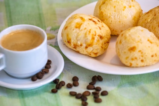 The most traditional Minas Gerais snack, coffee, cheese bread and guava paste special picture photo