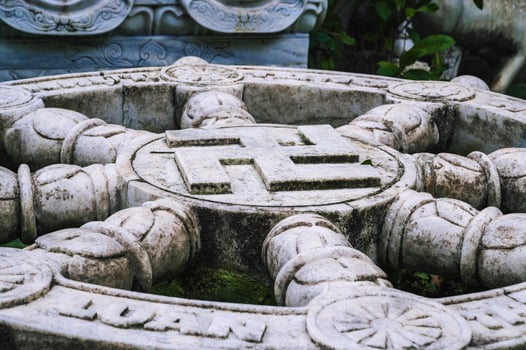 The symbol of White stone Buddhism photo