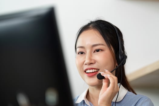 Dedicated Call Center Representative Providing Customer Service photo
