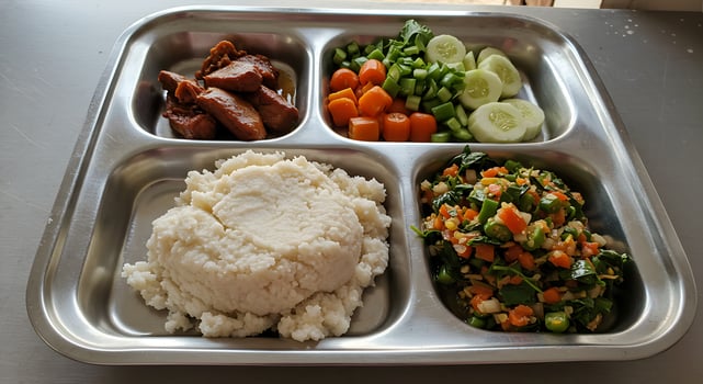 Delicious and Nutritious Meal on a Tray photo