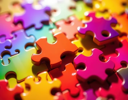 colorful puzzle pieces photo