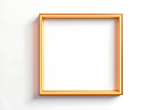 Isolated Gold Square Frame on White Background for Product Display photo