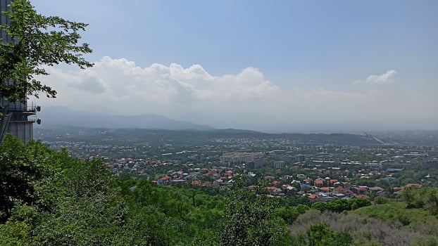View of Almaty city from above, Kazakhstan photo