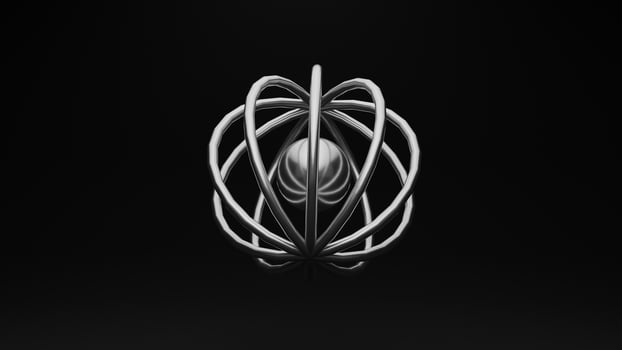 A black and white image of a metal object photo