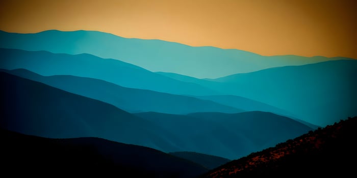 Layered Blue Mountains Sunset Landscape Scenery photo