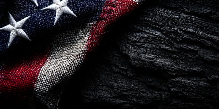 American Flag on Dark Stone Background Patriotism Memorial Day photo