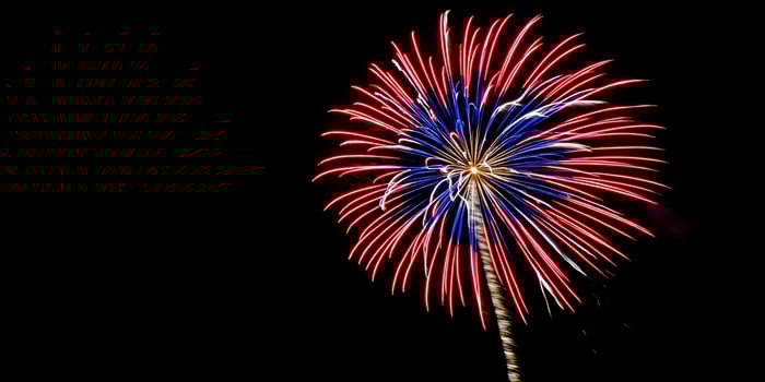 RedWhiteBlue Fireworks Display Night Sky Celebration photo