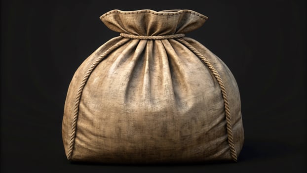 burlap sack isolated on black background. photo