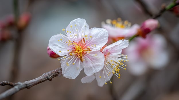 Close focus photo of flower with lifelike spring hues