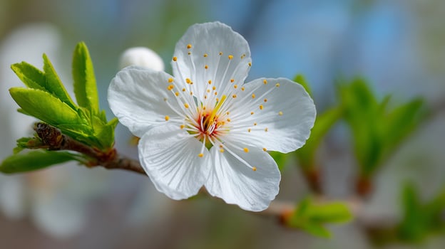 Ultra crisp flower photo of bloom on a branch