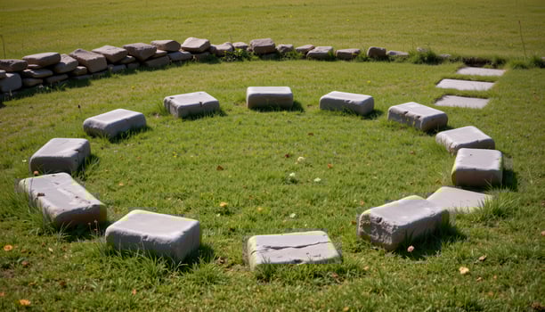 a ring of stones marking an ancient path. photo