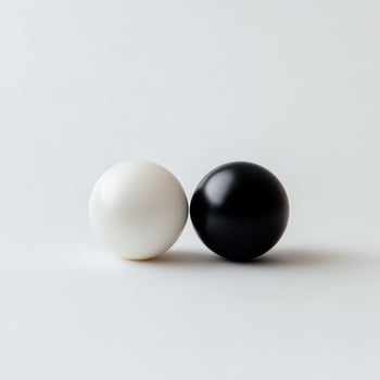 Black and white spheres create a striking contrast photo
