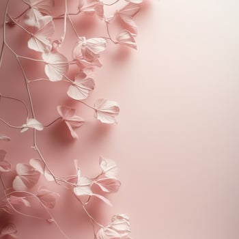 Delicate pink leaves arranged on a soft background photo