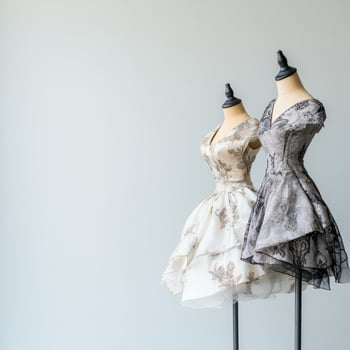 Chic dresses in a minimalist boutique photo