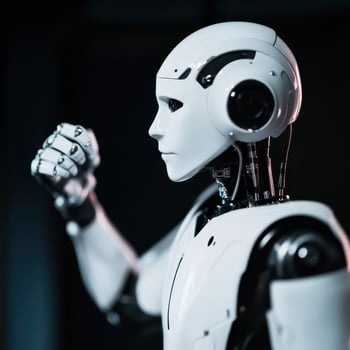 Determined advanced humanoid robot photo