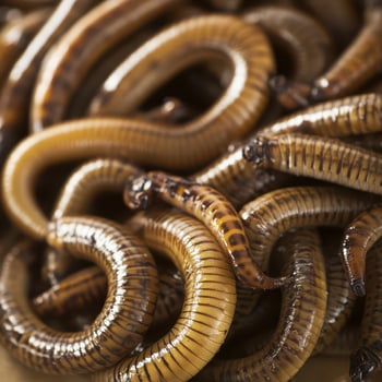 Worms coiled together in a natural habitat photo