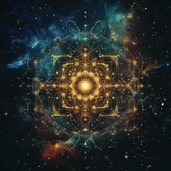 Vibrant cosmic mandala design photo