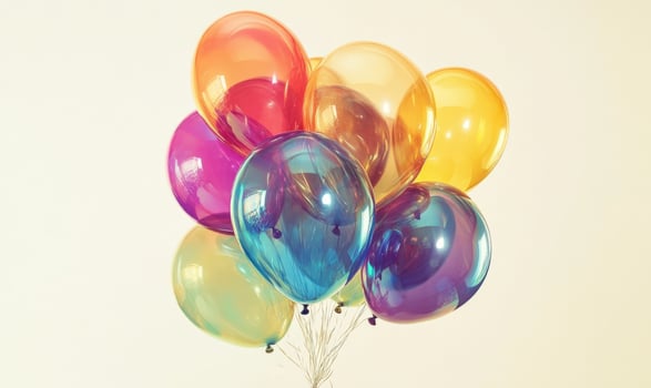 a bunch of colorful balloons on a white background photo