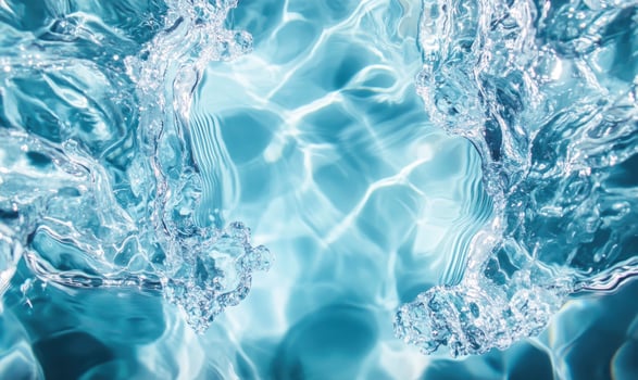 A body of water with two distinct areas of blue photo