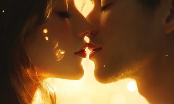 Closeup portrait of a romantic couple photo